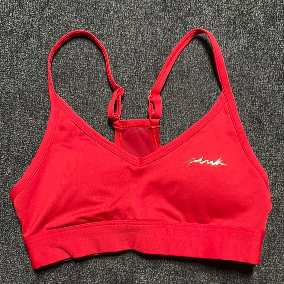 PINK Victoria's Secret Red Sports Bra Seamless Design - Picture 1 of 2